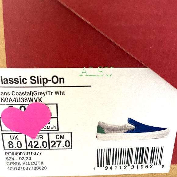 💖MEGA SALE💖VANS Slip-On Low Top Coastal Grey Skate Shoes Women’s VN0A4U38WVK - Picture 10 of 11